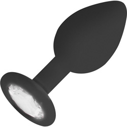 Ouch! Diamond Silicone Butt Plug, 2.4 Inch, Black