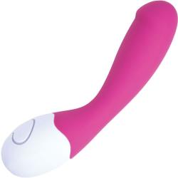 LoveLife Cuddle Rechargeable G Spot Vibrator by OhMiBod, 6.5 Inch, Pink/White