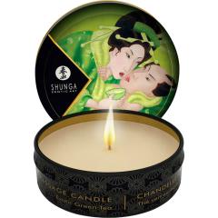 Shunga Erotic Art Zenitude Mini Massage Candle, 1 Oz (30 mL), Exotic Green Tea