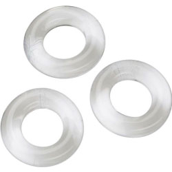 Cloud 9 Cock Ring Combo, 3 Piece Pack, Crystal Clear