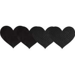 Peekaboos Premium Heart Shaped Nipple Pasties, 2 Pair Pack, Black