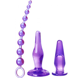 Trinity Vibes Amethyst Adventure 3 Piece Anal Toy Kit, Purple