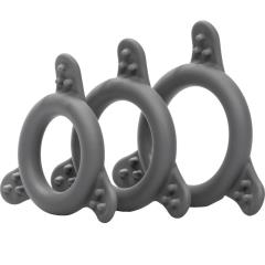 CalExotics Pro Series Silicone Cock Rings Pack of 3, Slate