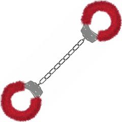 Ouch! by Shots Toys Beginners Furry Leg Cuffs, Red