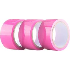 Ouch! by Shots Toys Bondage Tape, 3 Piece Pack, 65 Feet Each, Pink