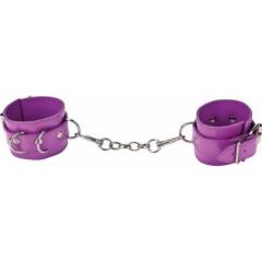 Ouch! Leather Cuffs for Hands and Ankles by Shots, One Size, Purple