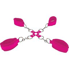 Ouch! Velcro Hogtie Cuffs by Shots, One Size, Pink
