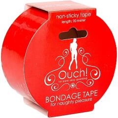 Ouch! Non Sticky Bondage Tape for Naughty Pleasure, 65 Feet (20 meters), Red