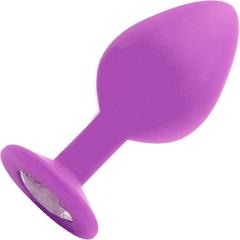 Ouch! Large Diamond Silicone Butt Plug, 3.25 Inch, Purple