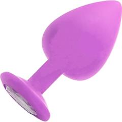 Ouch! Extra Large Diamond Silicone Butt Plug, 3.75 Inch, Purple