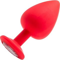 Ouch! Extra Large Diamond Silicone Butt Plug, 3.75 Inch, Red