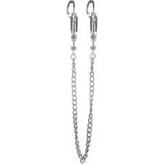 Ouch! Helix Nipple Clamps with Chain by Shots, 13 Inch, Silver