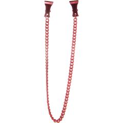 Ouch! Pinch Nipple Clamps with Chain by Shots, 13.75 Inch, Racy Red