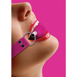 Ouch! Solid Ball Gag with Leather Straps for Kinky Couples, One Size, Flirty Pink