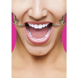 Ouch! Hook Gag with Leather Straps for Kinky Couples, One Size, Flirty Pink