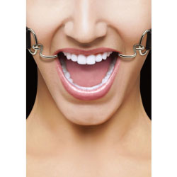 Ouch! Hook Gag with Leather Straps for Kinky Couples, One Size, Classic Black