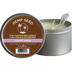 Earthly Body Suntouched 3 in 1 Hemp Seed Oil Massage Candle, 6 Oz (170 g), Lavender