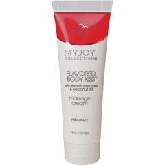 My Joy Body Kiss Flavored Sesnual Massage Cream, 4 fl.oz (118 mL), White Cherry