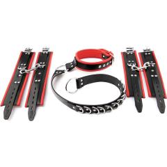 Rouge Garments Adjustable D-Ring Hog Tie Restraint System, Red/Black