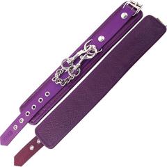 Rouge Garments Classic Leather Wrist Cuffs, One Size, Brilliant Purple/Chrome