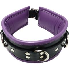 Rouge Garments Bondage 3 D Ring Padded Collar, Purple/Black