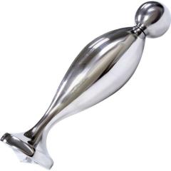 Stainless Steel Fish Tail Butt Plug with Jewel, 4 Inch, Chrome