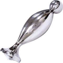 Stainless Steel Fish Tail Butt Plug with Jewel, 3 Inch, Chrome