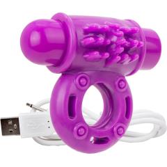 Screaming O Charged O-Wow Cock Ring with Rechargeable Vibrating Bullet, Purple