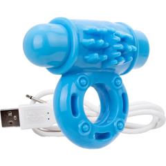 Screaming O Charged O-Wow Cock Ring with Rechargeable Vibrating Bullet, Blissful Blue