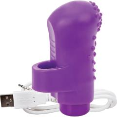 Screaming O Charged Fingo Rechargeable Finger Vibrator with Nubs, Playful Purple