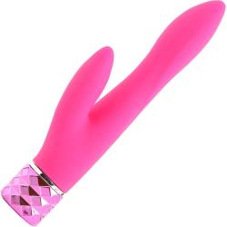 Maia Victoria Rechargeable Silicone Dual Action Vibrator, 6 Inch, Neon Pink