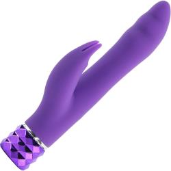 Maia Hailey Rechargeable Silicone Rabbit Vibrator, 6 Inch, Neon Purple