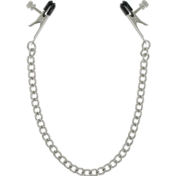 Master Series Ox Bull Nose Nipple Clamps with Chain, Silver