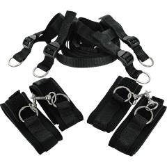 Frisky Bedroom Restraint Kit with Cuffs and Tethers, Classic Black
