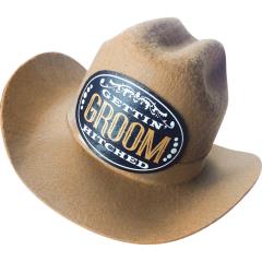 Gettin Hitched Cowboy Groom Party Hat, One Size, Brown