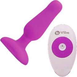 b-Vibe Novice Premium Vibrating Butt Plug with Wireless Remote, 4 Inch, Fuchsia