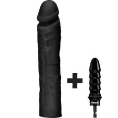 10 Inch Drilldo Dildo with Custom Bit, Classic Black 10 Inch Drilldo Dildo with Custom Bit, Classic Black