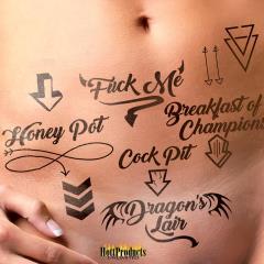 Erotic Tattoos with Naughty Sayings Variety Pack, Black