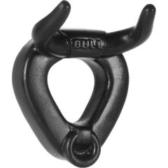 OxBalls Bull Horned Silicone Cockring, 1.25 Inch, Black