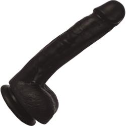 Thinz Slim Dong with Balls and Suction Base, 7 Inch, Midnight