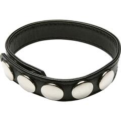 Sex Kitten Tomcat Leather Cock Ring with Snaps, Black