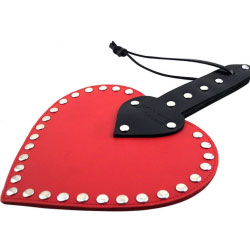 Rouge Garments Leather Heart Paddle, One Size, Red