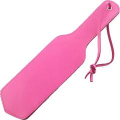 Rouge Double Sided Leather Spanking Paddle, 13 Inch, Pink
