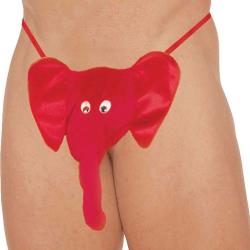 Sexy Mens Underwear Elephant G-string, One Size, Red