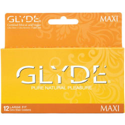 Glyde Maxi Lubricated Condoms Pack of 12, Large Fit