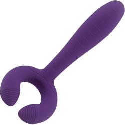 Rianne S Duo Rechargeable Silicone Vibrator for Couples, 7.5 Inch, Deep Purple
