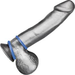 Blue Line C&B Gear Silicone Cock Ring Set, 1.5 and 2 Inch, Blue