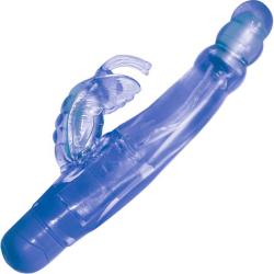 Light Up Orgasmic Gels Sensuous Butterfly Intimate Vibrator, 8.5 Inch, Blue