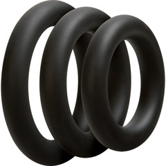OptiMALE 3 Silicone C-Rings Set, Thick, Black