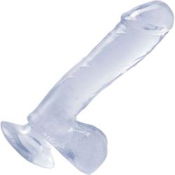 Basix Rubber Works Ballsy Dong with Suction Cup, 7.5 Inch, Clear